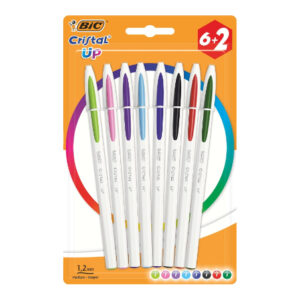 Pochette de 8 (6+2) Stylos à bille Up Bic