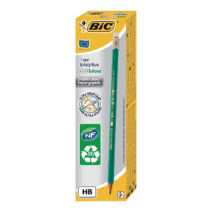 Crayon Noir + Gomme Bic Evolution (vert) (12)