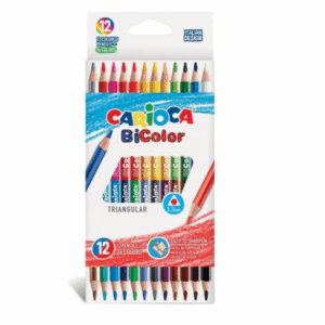 Crayons BiColor Triangulaire 12 pièces carioca