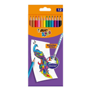 Crayons de Couleur de 12 Effaçable Illusion Bic