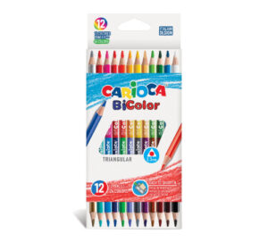 Crayons de Couleur de 12 Triangulaires Bicolor Carioca