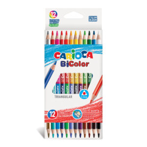 Crayons de Couleur de 12 Triangulaires Bicolor Carioca